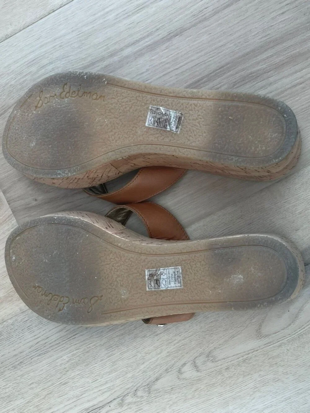 Sam Edelman Cork Wedge Thong Sandals 7.5 - Picture 2 of 4